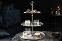 Design taartplateau ABSTRACT 48cm zilver met drie niveaus - 41604 - thumbnail