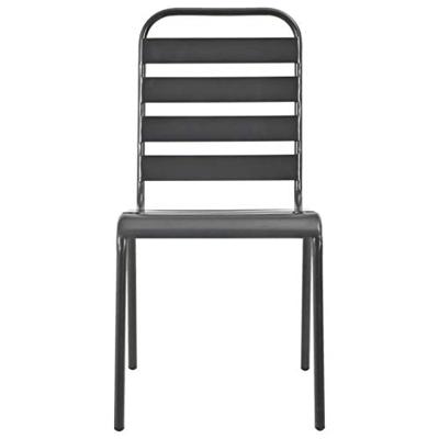 VidaXL Tuinstoelen 4 st gelat ontwerp staal donkergrijs VidaXL Tuinstoelen 4 st gelat ontwerp staal donkergrijs