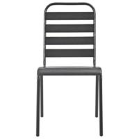 Tuinstoelen stapelbaar 2 st staal grijs - thumbnail