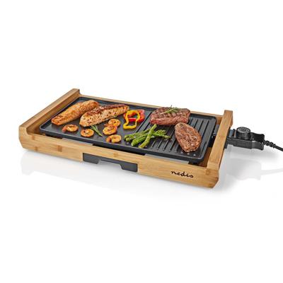 Teppanyaki Tafelgrill | Bakoppervlak (l x b): 43 x 23 cm | Aantal personen: 6 Personen | Anti-aanbak laag | 4 Warmte Standen Teppanyaki Tafelgrill | Bakoppervlak (l x b): 43 x 23 cm | Aantal personen: 6 Personen | Anti-aanbak laag | 4 Warmte Standen