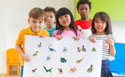 160 stickers Dinosaurussen DJECO groen