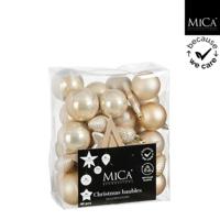 Mica Decorations Kerstballen Onbreekbaar 6 cm 40 Stuks Crème - thumbnail