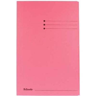 Dossiermap Esselte folio 3 kleppen manilla 275gr roze Dossiermap Esselte folio 3 kleppen manilla 275gr roze