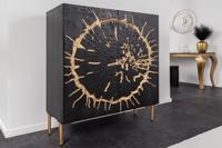 Massief houten dressoir THE CIRCLE 120cm zwart goud mango metaal retro - 43479 - thumbnail