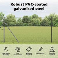 VidaXL Gelaste draadhek grijs 1.2 x 10 m - thumbnail