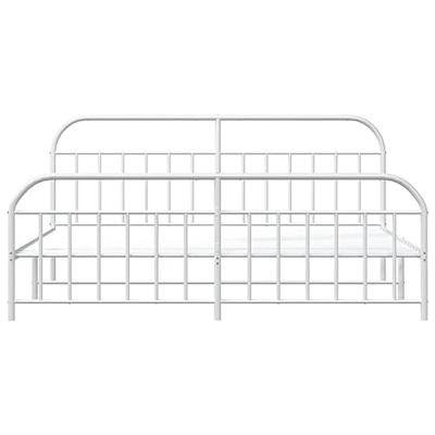 Bedframe met hoofd- en voeteneinde metaal wit 193x203 cm Bedframe met hoofd- en voeteneinde metaal wit 193x203 cm