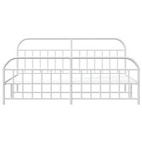 Bedframe met hoofd- en voeteneinde metaal wit 193x203 cm - thumbnail
