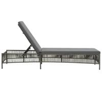 Ligbed 197x56x32 cm poly rattan grijs - thumbnail