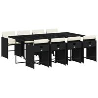 9-delige Tuinset poly rattan zwart - thumbnail