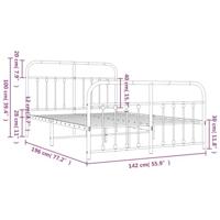 Bedframe met hoofd- en voeteneinde metaal wit 135x190 cm - thumbnail