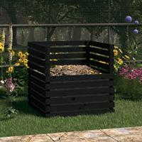 VidaXL Compostbak 80x80x78 cm massief grenenhout zwart - thumbnail