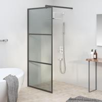 VidaXL Inloopdouchewand 90x195 cm donker esg-glas zwart - thumbnail