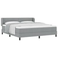 Boxspringbed met matras Lichtgrijs 180 x 200 cm Stof - thumbnail