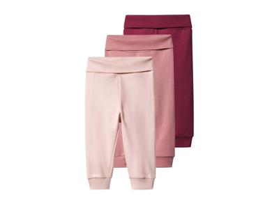 lupilu Set van 3 baby joggingbroeken (rood/rosé, 86/92)