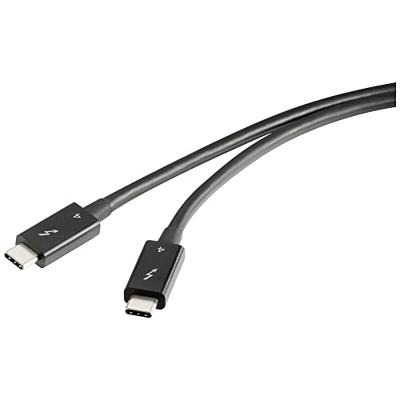 Renkforce RF-5235980 Thunderbolt-kabel Thunderbolt 4 Thunderbolt (USB-C) stekker, Thunderbolt (USB-C) stekker 0.80 m Zwart Afgeschermd (dubbel)