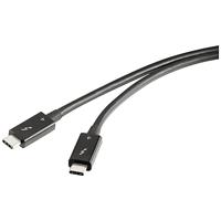 Renkforce RF-5235980 Thunderbolt-kabel Thunderbolt 4 Thunderbolt (USB-C) stekker, Thunderbolt (USB-C) stekker 0.80 m Zwart Afgeschermd (dubbel) - thumbnail