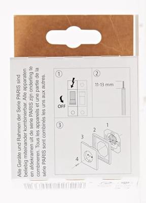 KOPP - Wandcontactdoos met Deksel - Paris HK05 - Inbouw - 1-voudig Enkel Stopcontact - Randaarde - Kinderbeveiliging - Arctic Glans Wit - thumbnail