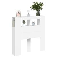 Hoofdeinde met LED 100x18,5x103,5 cm bewerkt hout - thumbnail