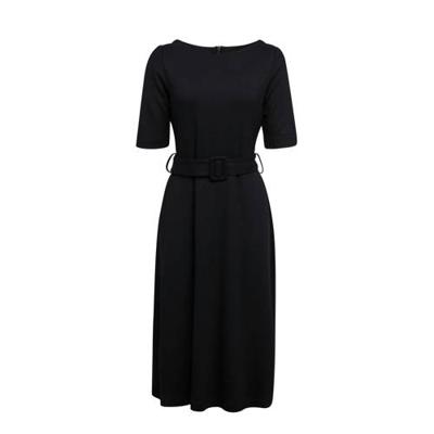 ESPRIT Women Collection fijngebreide jurk met plooien zwart