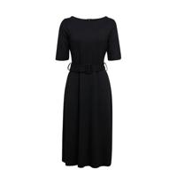 ESPRIT Women Collection fijngebreide jurk met plooien zwart - thumbnail