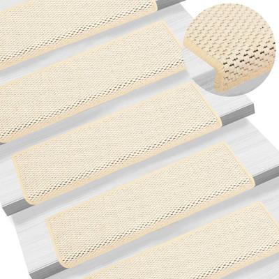 VidaXL Trapmatten zelfklevend 15 st sisal-look 65x21x4 cm berber