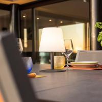 LUMISKY Cordless Standy Mini Rock LED tafellamp - H 25 cm - Grijs en wit - thumbnail