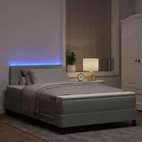 Boxspring bed met matras Lichtgrijs 120 x 190 cm Fluweel - thumbnail