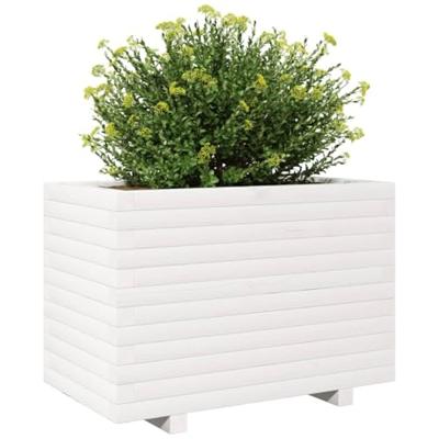 Plantenbak 70x40x49,5 cm massief grenenhout wit Plantenbak 70x40x49,5 cm massief grenenhout wit