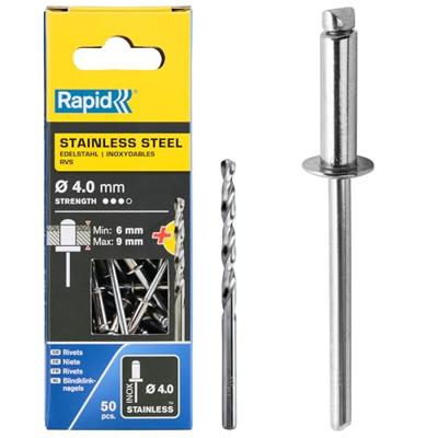 Rapid RVS klinknagel Ø4.0 x 12 mm - 5000394
