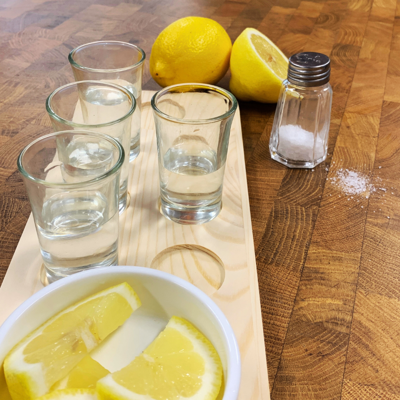 Tequila Serveerset - 9-delig - Serveerplank, shotglazen, zoutvaatje en schaal