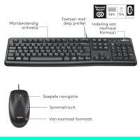 Logitech MK120 Set met toetsenbord en muis USB Spatwaterdicht QWERTY, US-Engels Zwart - thumbnail
