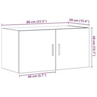 Wandkast 80x39x40 cm spaanplaat zwart eikenkleurig - thumbnail