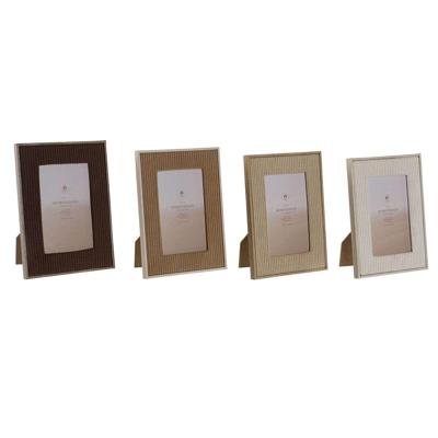 Fotolijsten Home ESPRIT Bruin Beige Fluweel Kristal Modern 26 X 2,8 X 31 cm (4 Stuks)