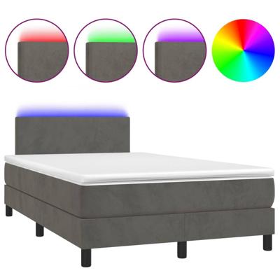 Boxspring met matras en LED fluweel donkergrijs 120x200 cm