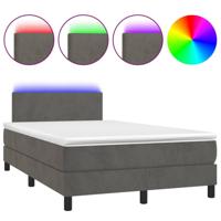 Boxspring met matras en LED fluweel donkergrijs 120x200 cm - thumbnail