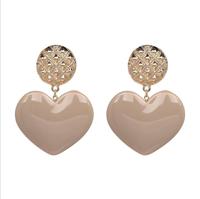 Perzik hart oorbellen retro serie acryl Stud Oorbellen voor vrouwen (licht bruin) - thumbnail