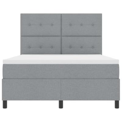 Boxspringbed met matras Lichtgrijs 140 x 200 cm Stof