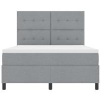 Boxspringbed met matras Lichtgrijs 140 x 200 cm Stof - thumbnail