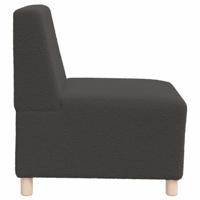 Fauteuil 55 cm gekrulde wolachtige stof donkergrijs - thumbnail