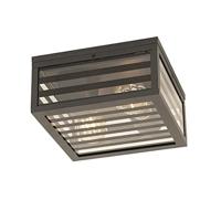 QAZQA Moderne buiten plafondlamp zwart glas 2-lichts IP44 - Reims - thumbnail