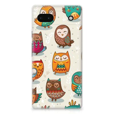 Google Pixel 6A | TPU Hoesje | Vrolijke Uilen Google Pixel 6A | TPU Hoesje | Vrolijke Uilen