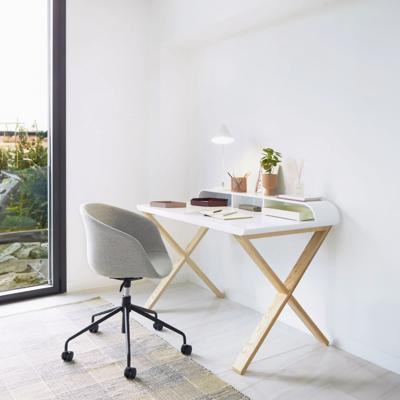 Kave Home Bureau 'Working' 120 x 80cm, kleur Wit/Naturel