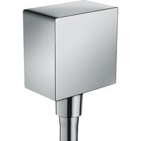 Hansgrohe Muuraansluitbocht FixFit Square met Terugslagklep Chroom - thumbnail