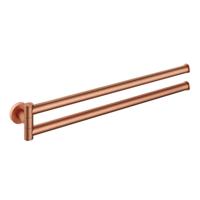 Hotbath Cobber handdoekhouder draaibaar voor 2 handdoeken geborsteld koper CBA15BC - thumbnail