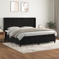 Boxspring met matras fluweel zwart 200x200 cm - thumbnail