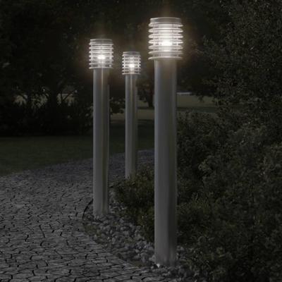Buitenvloerlamp met stopcontact 110 cm roestvrijstaal zilver Buitenvloerlamp met stopcontact 110 cm roestvrijstaal zilver