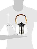 bodum ASSAM BAMBOO 1.5 Liter Theekoker Transparant, Zwart, Bamboe - thumbnail