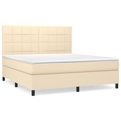 Boxspring met matras stof crèmekleurig 160x200 cm