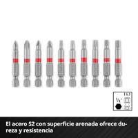 Einhell Karabiner Bit Set 10tlg 118623 Bitset 1/4 (6.3 mm), PH, PZ, Torx, Zeskant - thumbnail