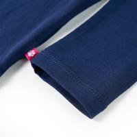 Kindershirt met lange mouwen ballerinaprint 92 marineblauw - thumbnail